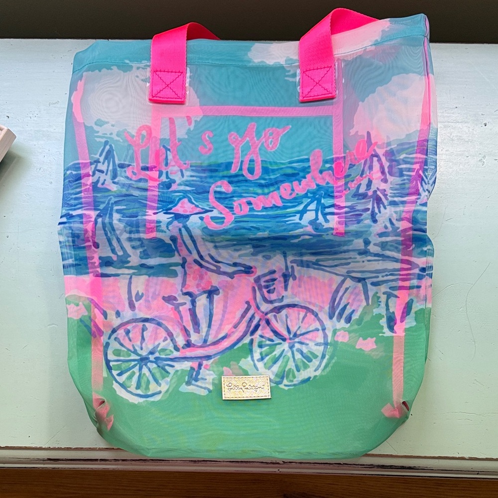 Lilly Pulitzer Vibrant Pink and Blue Tote